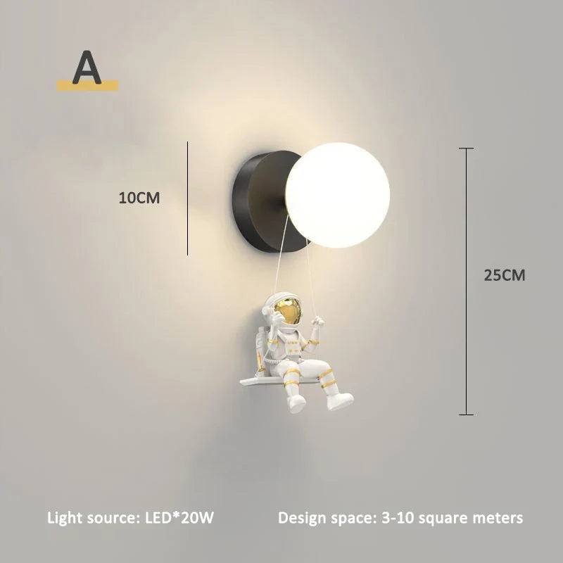 applique murale astronaute et lune pour chambre enfant