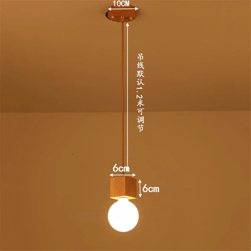 suspension vintage en bois de chêne design moderne