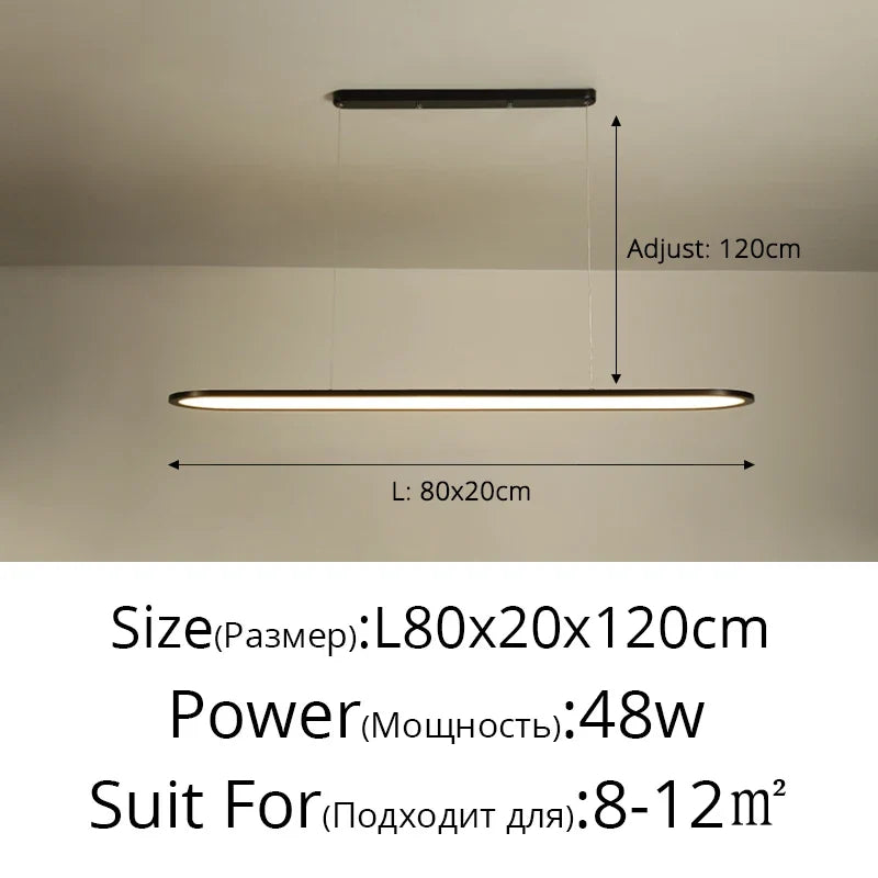 lustre moderne nordique simple led rectangulaire pour bar