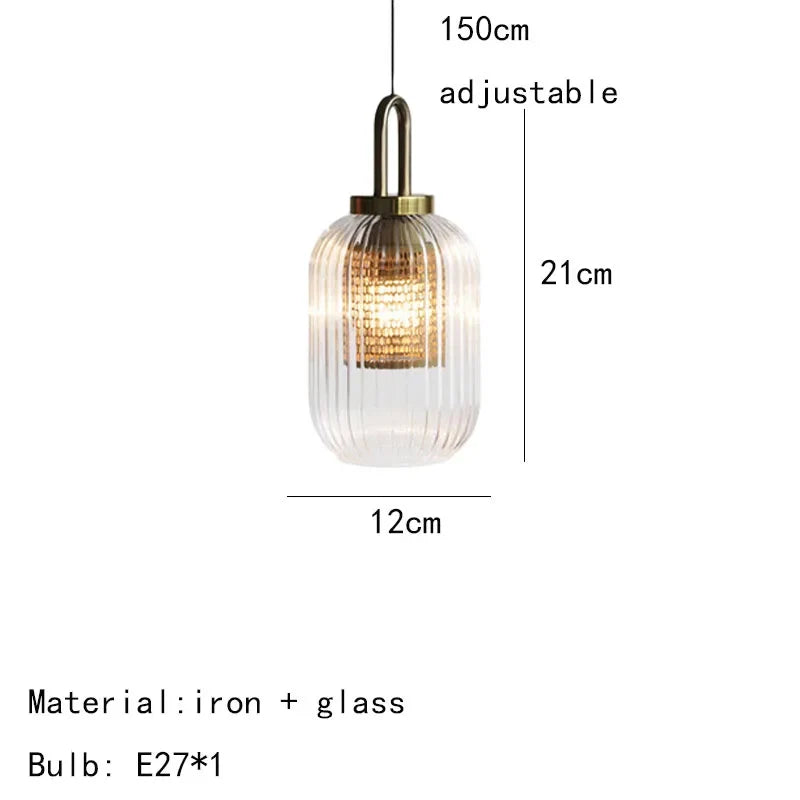 suspension moderne en verre pour café