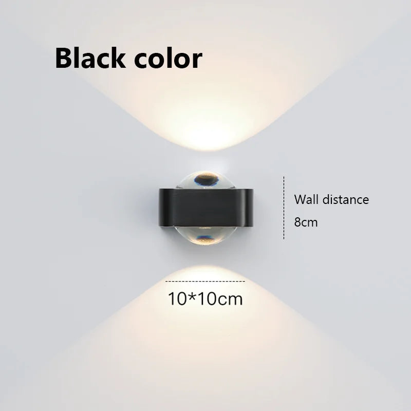 applique murale carré cuivre moderne led double tête luxe