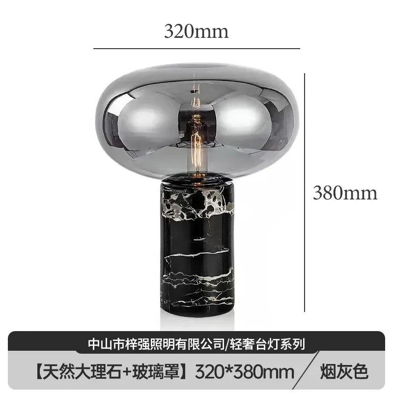 Minimalist Marble Decoration Desk Lamp Glass Desk Light for Bedroom
