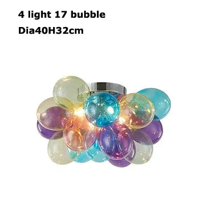 Colorful Bubble Chandelier Glass Pendant Lamp Ceiling Light Suspension Hanging Luminaire for Living Room Bedroom