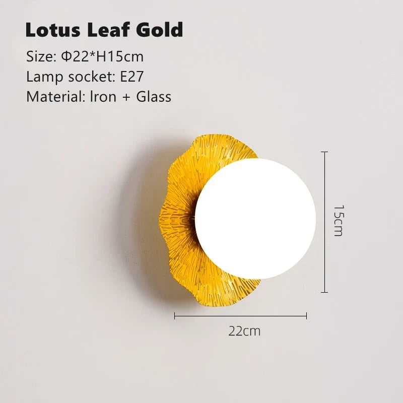 Plafonniers dorés de luxe en forme de feuille de Lotus