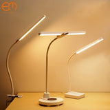 Lampe de bureau tactile led pliable col de cygne protection des yeux