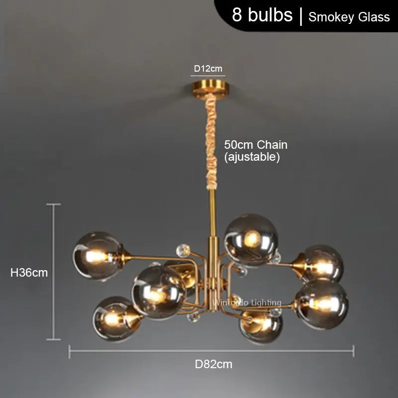 lustre led moderne 10 globes luminaire décoratif