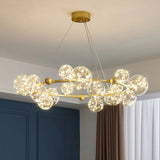 lustre led ciel étoilé nordique boule de verre intensité variable