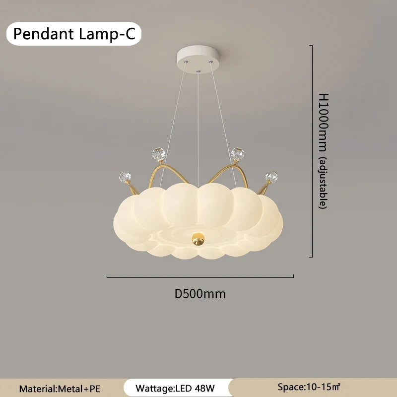 lustre moderne led avec suspension couronne option télécommande