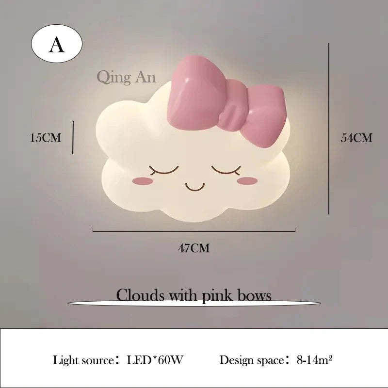 plafonnier nuage rose pour chambre d'enfant romantique et chaleureuse