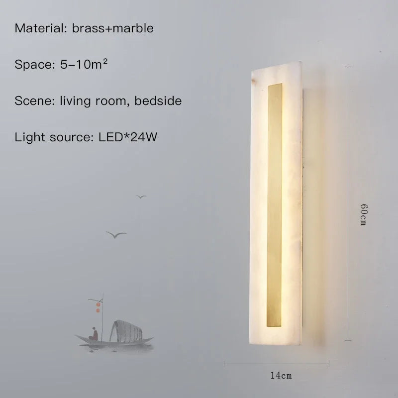 applique murale en marbre éclairage led décoratif pour intérieur moderne