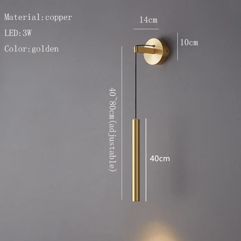 applique murale led luxe réglable or