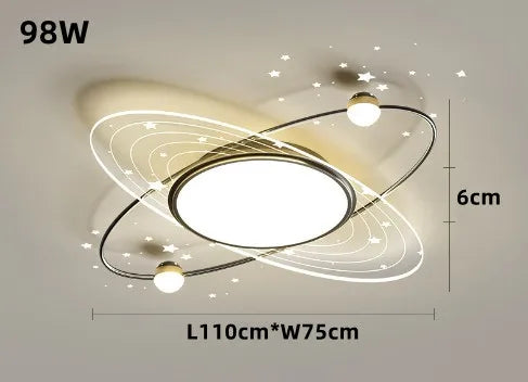 lustre moderne en fer avec éclairage led design étoile