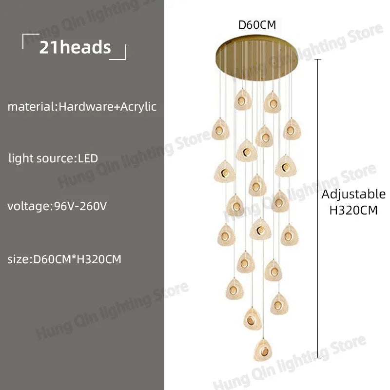 suspension design en acrylique pour intérieur moderne et loft