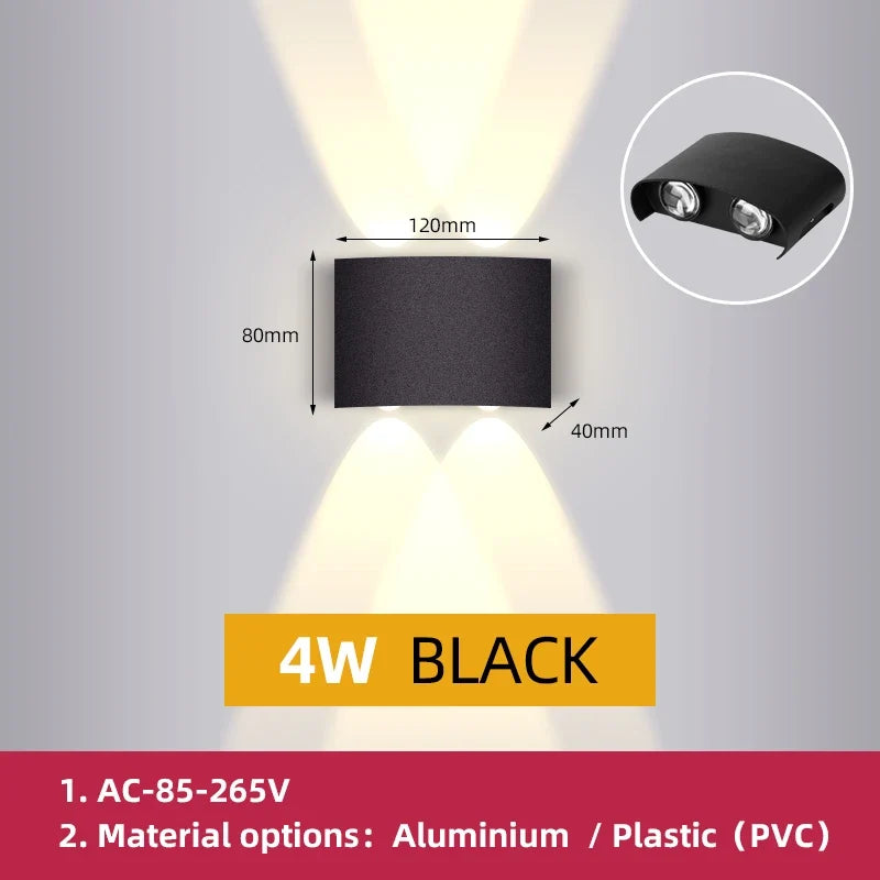 applique murale extérieure led luminaire étanche pour jardin décoratif