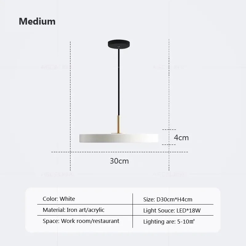 suspension led moderne lumière disque suspendus décoration luminaire lustre