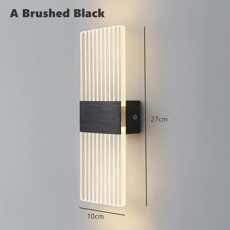 applique murale led nordique en acrylique doré brossé décoration intérieure