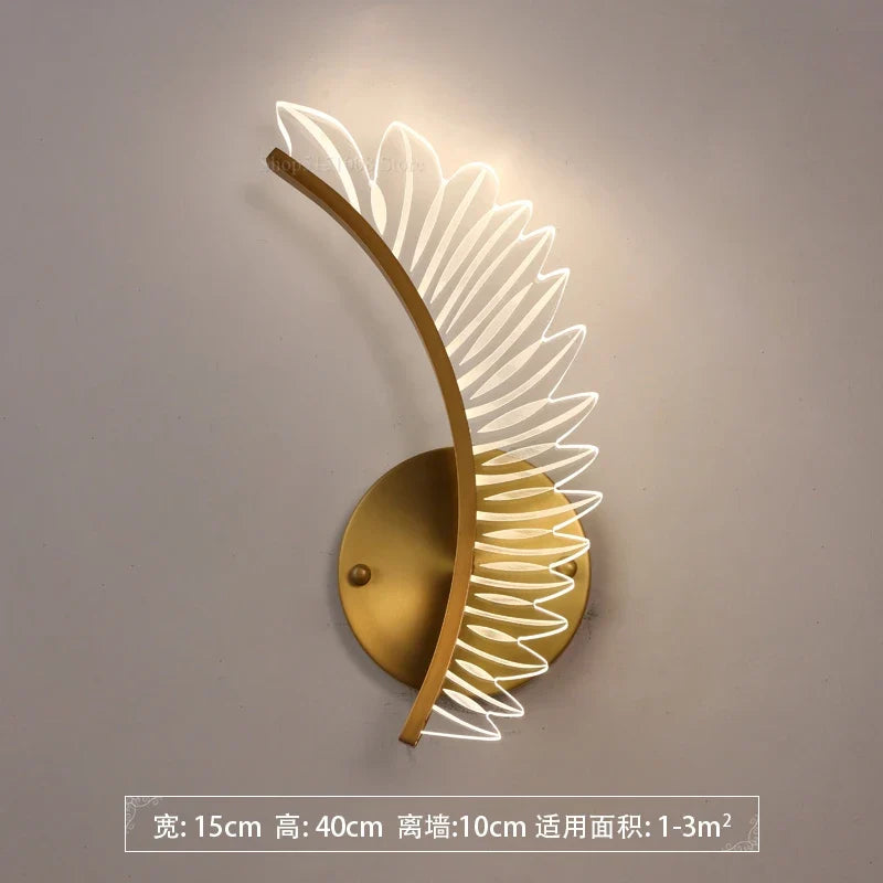 applique murale aile nordique art moderne luxe porche lumière
