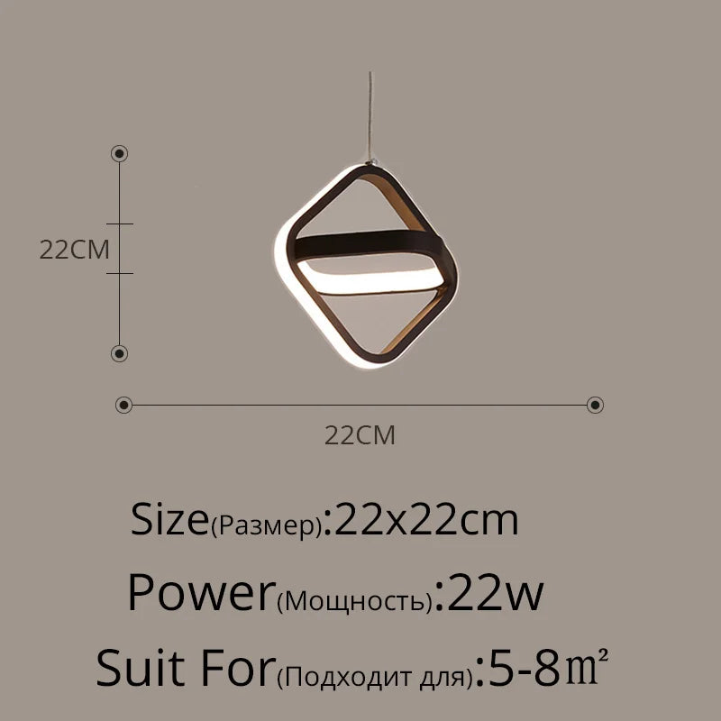 suspension led moderne pour éclairage intérieur design élégant