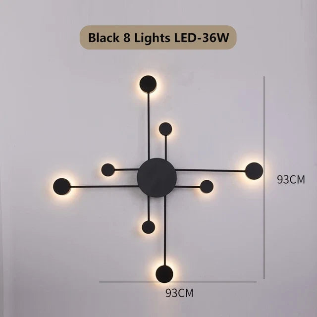 Modern Nordic Black Wall Lamp  AC110V AC220V Bedroom Bedside Wall Sconce Light Art Decoration Fixtures Living Room Wall Lights