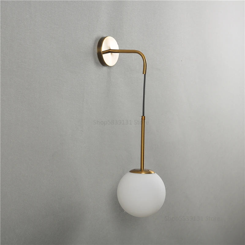 applique murale led vintage post-moderne boule de verre nordique