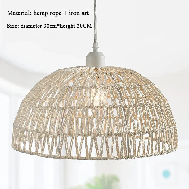 Lustre en corde de chanvre de style japonais