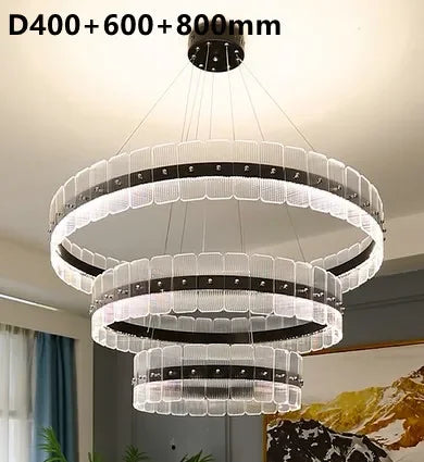Italy Chandelier Acrylic Luxury Pendant Lamp LED Hanging Light  Living Dining Room Bedroom