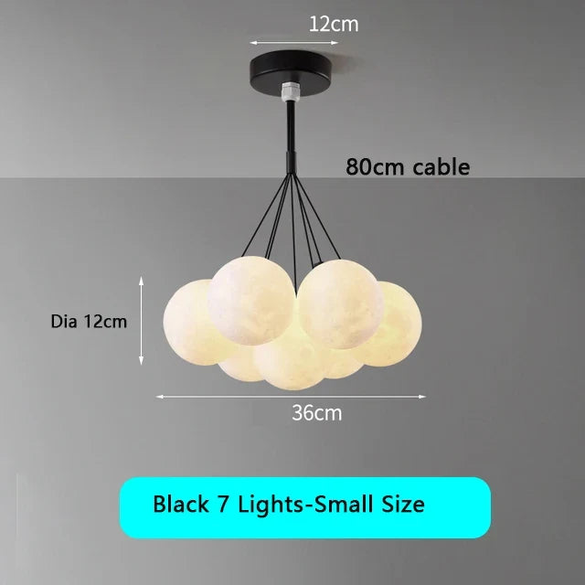 lustre moderne pour enfants avec suspension à bulles et télécommande