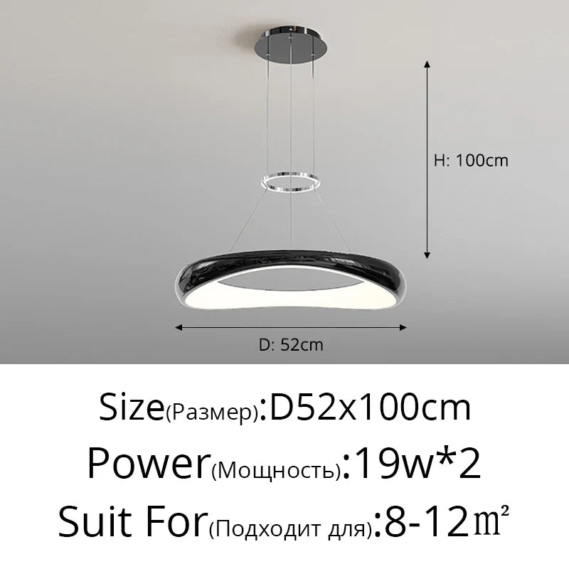 lustre led moderne nordique simple anneau restaurant bar