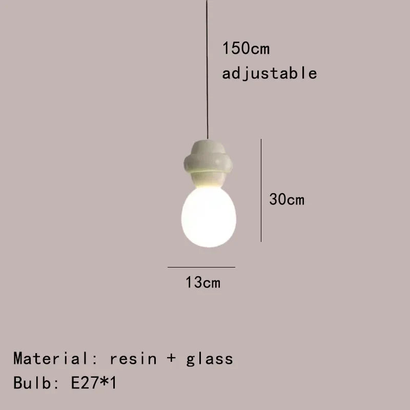 suspension en résine et verre avec fil réglable