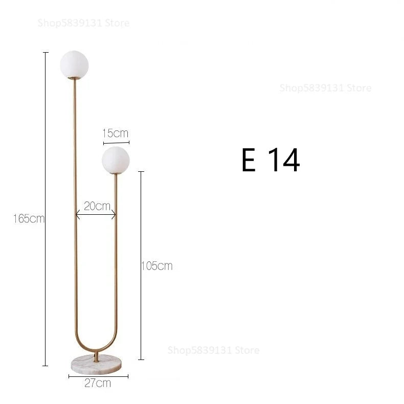 lampadaire led en verre laiteux nordique créatif vertical