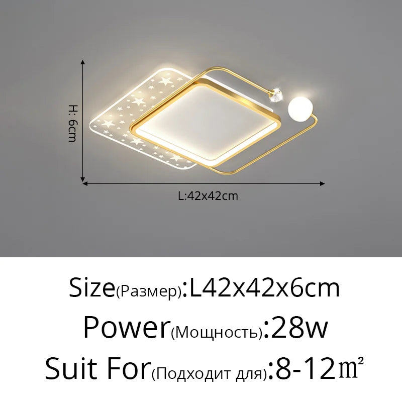 plafonnier led doré style nordique créatif pour toute la maison
