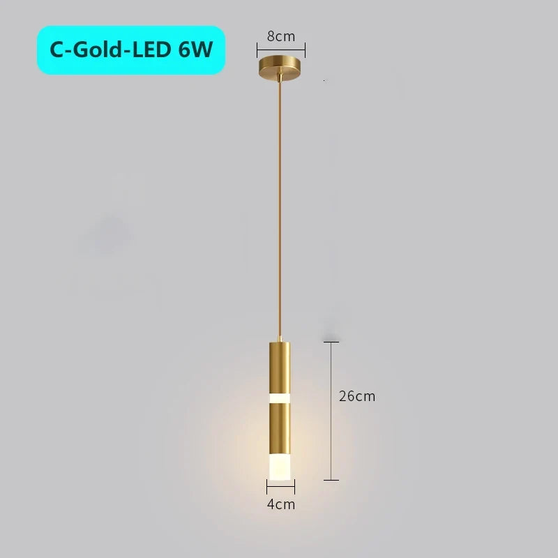 suspension moderne à tube long en led pour décoration intérieure luxe