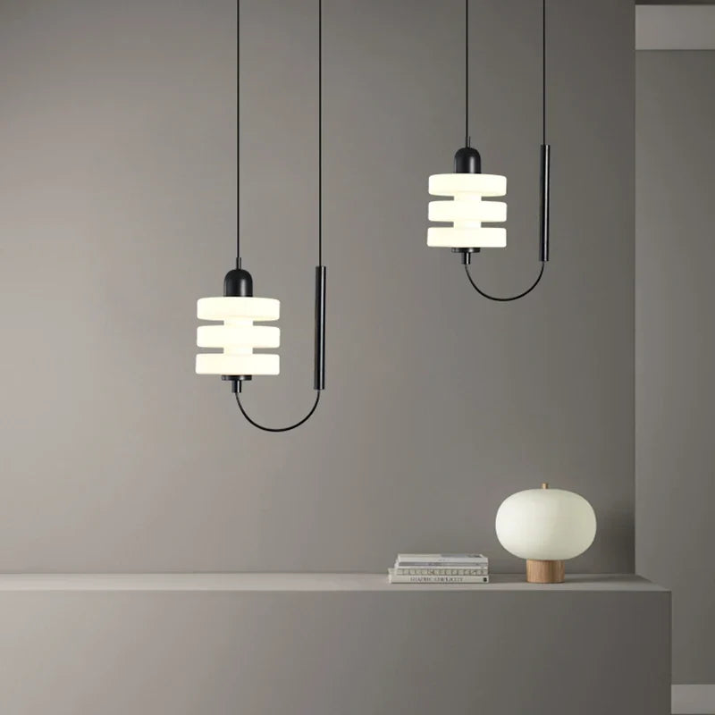 suspension design moderne led en verre câble réglable