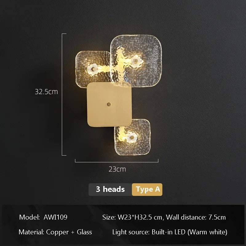 applique murale led cuivre design pour éclairage décoratif moderne