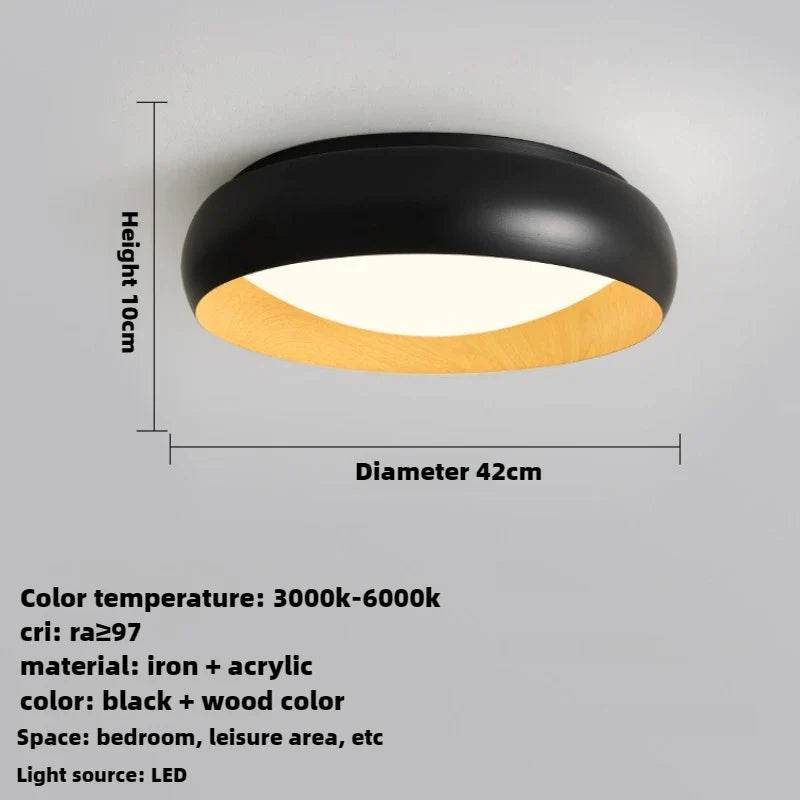 lampe minimaliste japonaise rétro circulaire éclairage doux design élégant