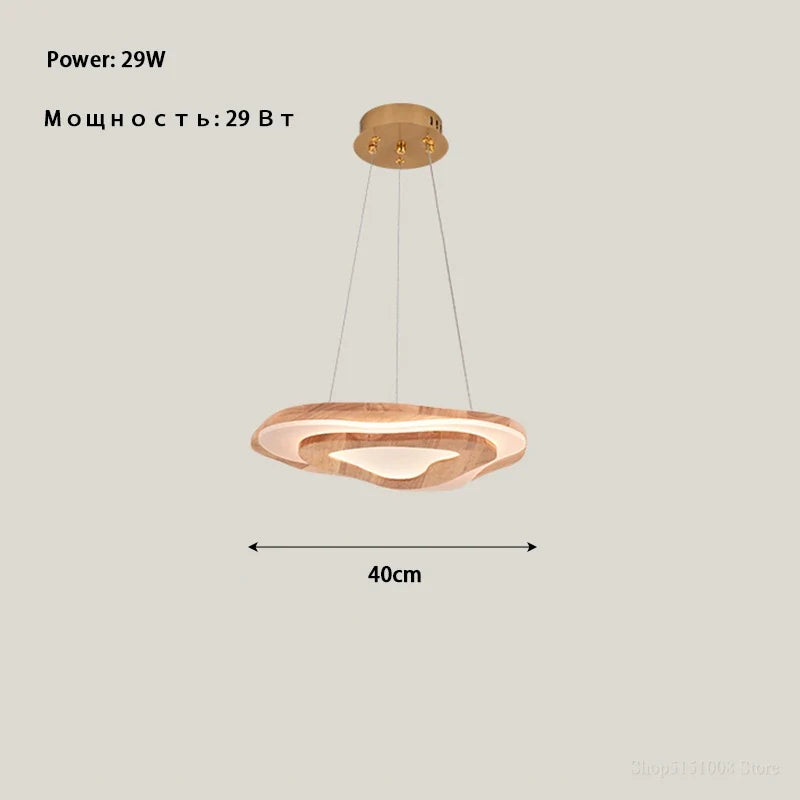 Plafonnier Chinois Zen en bois nuage acrylique LED