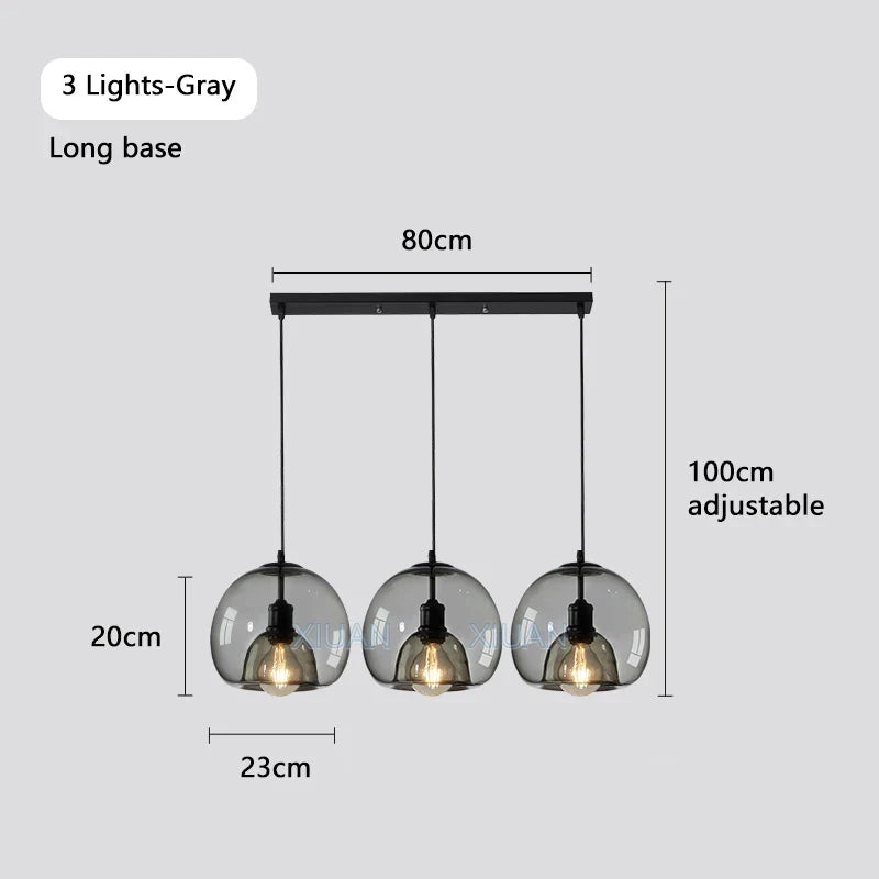 suspension led industrielles à 3 lumières
