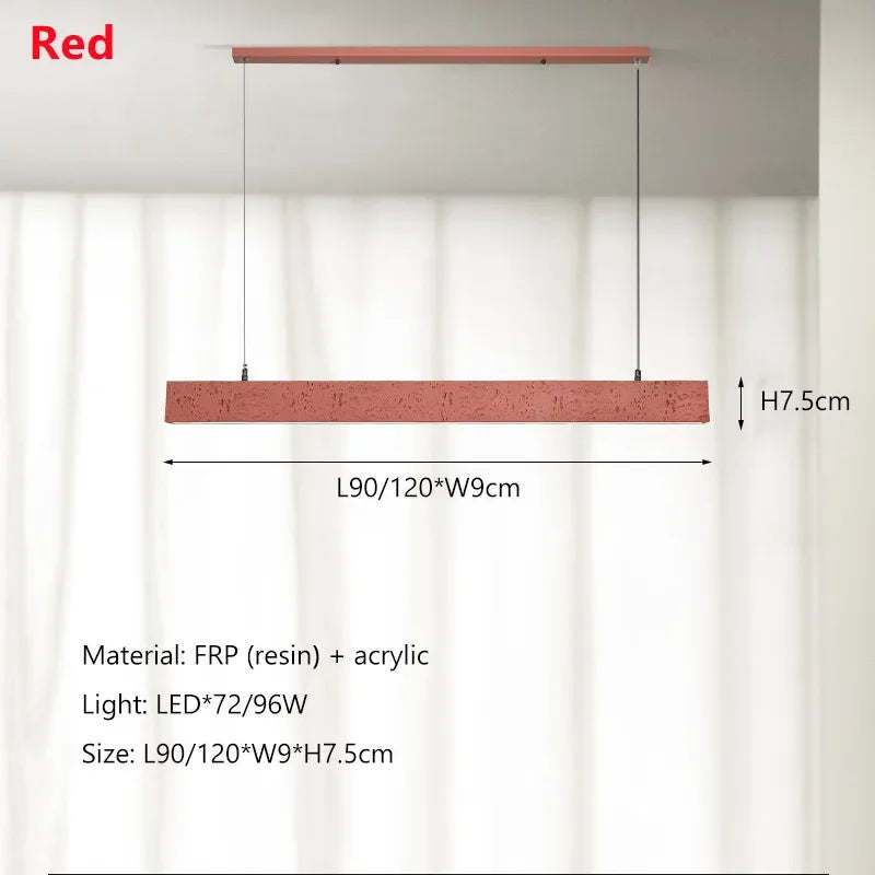 Nordic Minimalist Wabi-Sabi Wind LED Strip Restaurant Pendant Lights Home Decor Dining Room Bar Chandelier Hanging Lamp Fixtures