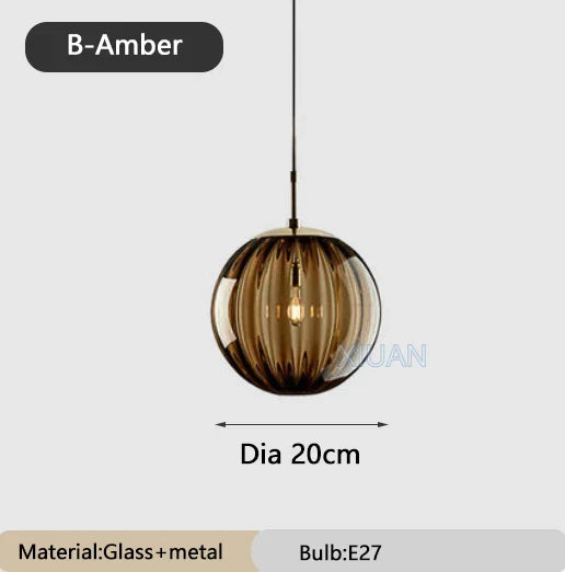 lustre en verre coloré lumineux pour restaurant