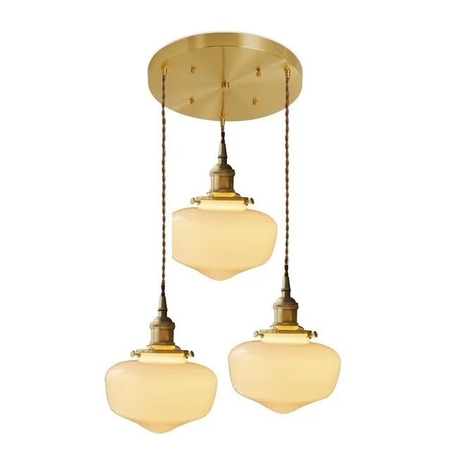 Suspension LED en verre blanc laiteux