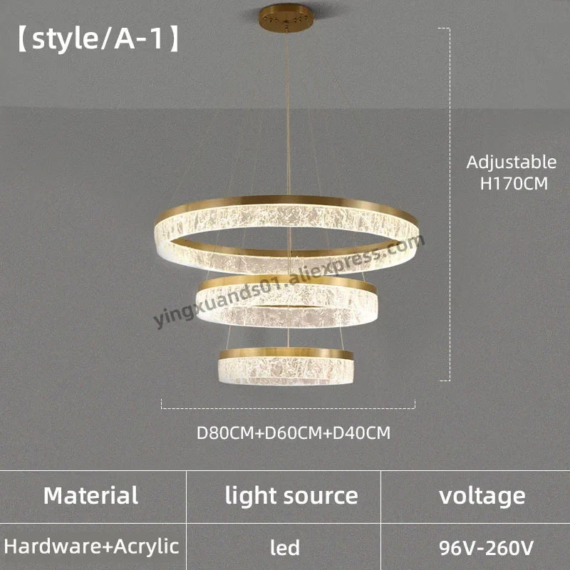 lustre moderne à anneau circulaire pour décoration intérieure