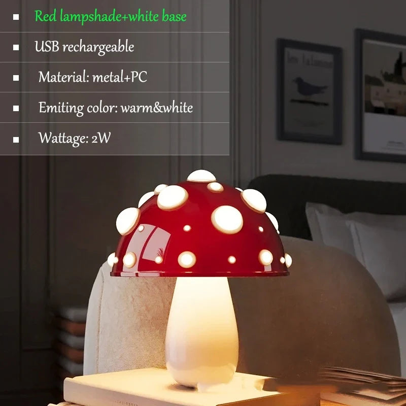 Lampe de Table LED en forme de champignon