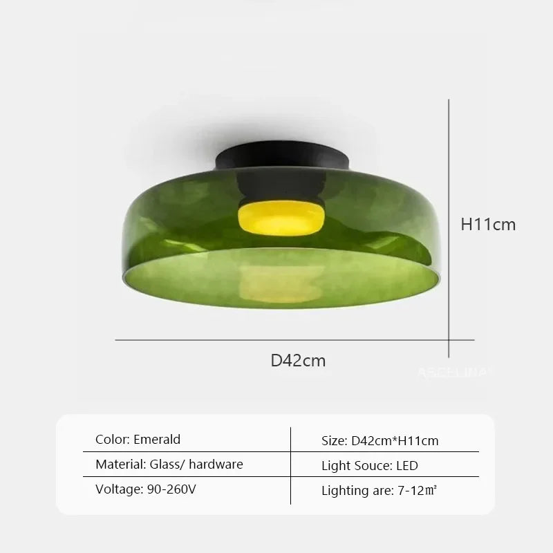 plafonnier led design nordique simple bol en verre luminaire décoratif d'intérieur