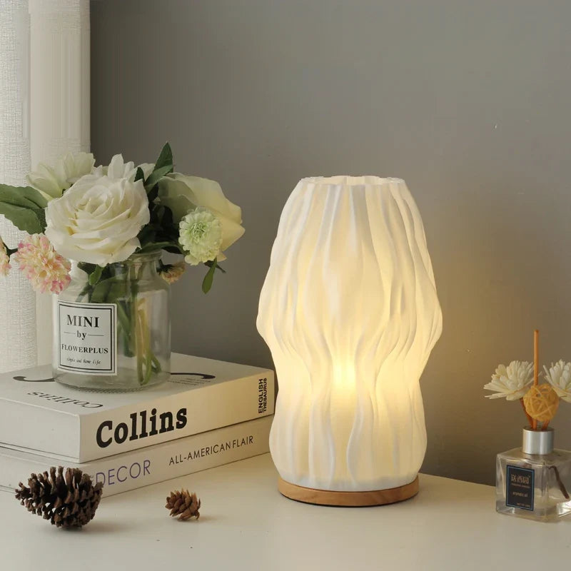 Lampe à poser Abat-jour imprimé en 3D de Style crème française