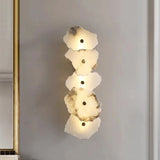 Applique murale moderne en laiton LED longue lampe en marbre naturel 	 de luxe éclairage applique chambre salon salle à manger couloir lumière