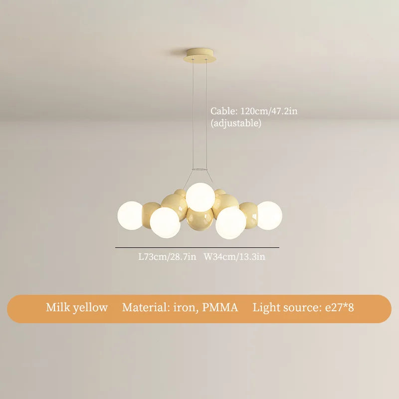 lustre moderne à led en fer pour décoration intérieure