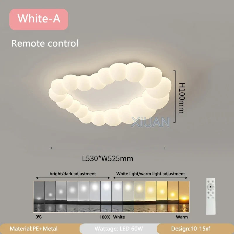 Nordic Cloud Ceiling Lamps Bedroom Ceiling Light Pink White Bubble Design Children's Room Chandelier Lights for Princess Room