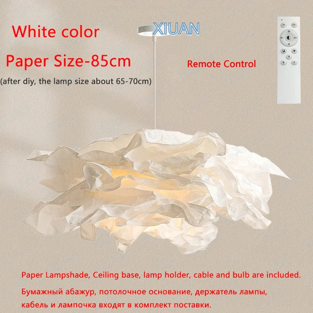 lustre minimaliste en papier led pour éclairage intérieur bricolage