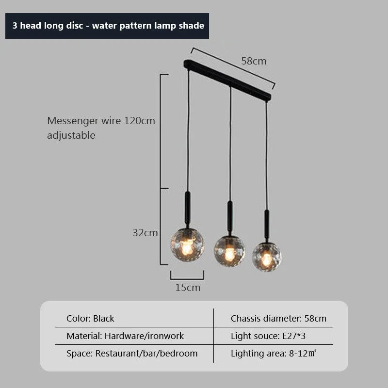 suspension moderne en verre pour décor intérieur élégant