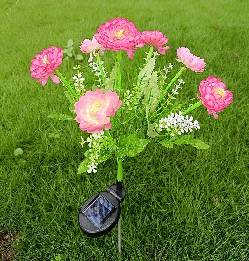 éclairage solaire en forme de rose pour jardin extérieur